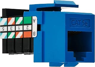 Leviton Cat 5e 8-Wire QuickPort Adaptor Jack, 10-Pack, 5G108-AL5, Blue