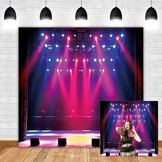Leyiyi 10x10ft Stage Spotlight Backdrop Concert Live Plateform Banner Gloomy Night Scenic Background Superstar Drama Play Music Show Kids Birthday Adults Vlogger Portrait Studio Prop Vinyl Wallpaper