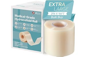 LIFARA Hydrocolloid Roll for Wound Care - Cut-to-Size, Hydrocolloid Patch Bandages with Self-Adhesive, Ultra Absorbent & Waterproof, First Aid Kit Essential (11.8mil/ 0.3mm Thickness, 2in*16ft)