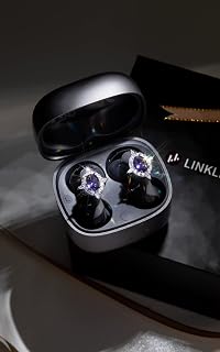 Linklike Most Comfortable Jewelry Open Ear Clip-on Earbuds with Zircon Earrings [All-in-One Storage] [Patented 0-Pressure] [Longest 70H Playtime] [Master-Tuned Hi-Res LDAC] Ideal Gift for Women, Gray