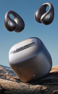Linklike Next-Gen Most Comfortable Open Ear Clip-on Earbuds [Patented 0-Pressure] [Longest 70H Playtime] [Master-Tuned Hi-Res LDAC] AI Clear Calls, IP55 Lightest 4.7g Fit for All Ears, Ideal Gift-Gray