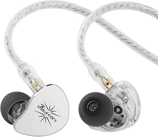 Linsoul Kiwi Ears Belle 10mm DLC Dynamic Driver in-Ear Monitor, HiFi Wired Earbuds with Dual Silver-Plated Cables, Professional IEM for Stage Performance/Gaming/Music Production (Typec MIC, Black)