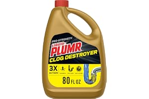 Liquid-Plumr Pro-Strength Full Clog Destroyer, Bathroom & Kitchen Sinks, Shower and Tub Drain, Safe for Pipes, Liquid Drain Cleaner, 80 Fluid Ounces