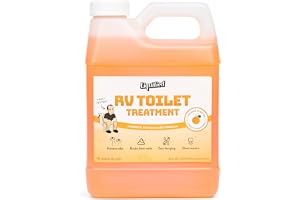 Liquified RV Toilet Treatment - Orange Scent, 32oz Standard Pour Bottle - Holding Tank Waste Digester & Odor Eliminator, Septic Safe, Biodegradable - Made in USA