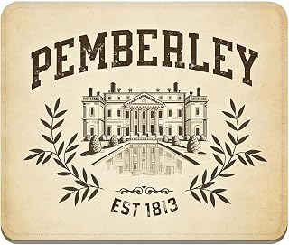 Literary Mouse pad,Pemberley Pride and Prejudice Gifts,Book Lover Decor,Vintage Mousepad for Office Laptop Computer,Non-Slip Rubber Base Stitched Edge.