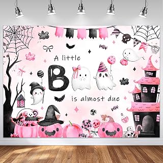 A Little Boo is Almost Due Halloween Baby Shower Backdrop Decorations 7x5ft