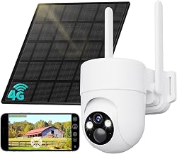 LIWAN 4G LTE Cellular Security Cameras, No WiFi Needed, 2K Off-Grid Cam | Solar Camera Outdoor Wireless, 2K Color Night Vision, IP66, 360° PTZ View for Farm, Ranch, Remote Property, Built in SIM Card