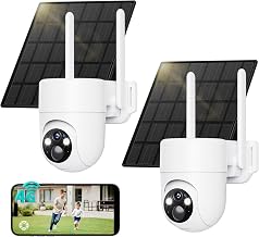 LIWAN Cellular Security Cameras Wireless Outdoor, No WiFi Needed, Off-Grid | 2-Pack 4G LTE Solar Cam with SIM Card, IP66, 2K Color Night Vision, 360&deg; Live View for Farm, Ranch, Construction Site