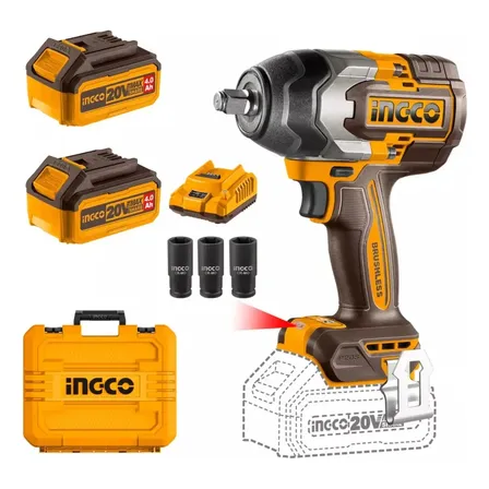 Llave De Impacto 850nm P20s C 2bat Carg Y Valija Lnf Color Amarillo Frecuencia 50hz60hz