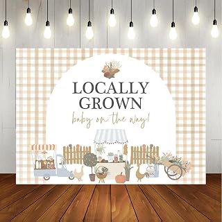 Lofaris Locally Grown Baby Shower Backdrop Vegetable and Fruit Baby Shower Decorations Farmer's Market Decoration Backdrop for Kids Boy Girl Decorations Party Photo Props 7x5ft