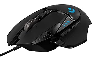 Logitech G502 Hero High Performance Wired Gaming Mouse, Hero 25K Sensor, 25,600 DPI, RGB, Adjustable Weights, 11 Programmable Buttons, On-Board Memory, PC/Mac - Black