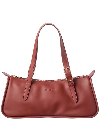 Longchamp Looong Leather Shoulder Bag Women's Brown