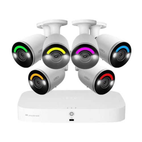 Lorex Fusion 4K 16 Bullet Camera Capable 2TB Wired NVR System with 6 Cameras