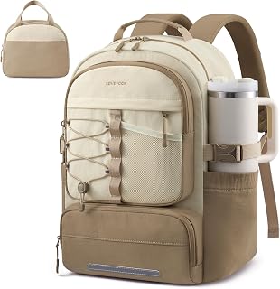 LOVEVOOK 2Pcs School Backpack Bookbag for Kids Teen Girls with Lunch Box | with Large Cup Holder&Pens Compartment, Unique Style Back to School Bookbag, Large Capacity 15.6 Inch Laptop College Backpack