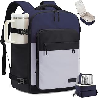 LOVEVOOK 40L Travel Backpack for Women Men, Carry on Backpack for Travel | Airline Approved Carry on, with 3 Packing Cubes, Adjustable Load-Bearing Shoulder Strap, Waterproof, fits 17 Inch Laptop