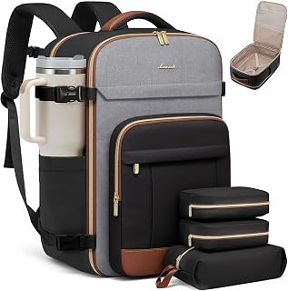 LOVEVOOK 50L Travel Backpack for Women & Men - 18 Inch Carry On Backpack & Personal Item Backpack for Airlines, Spacious and Durable Design, with 3 Packing Cubes