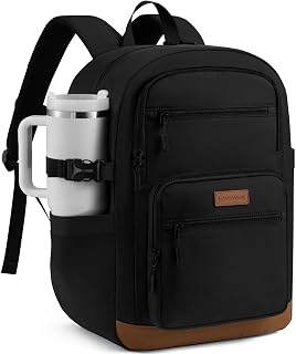 LOVEVOOK Laptop Backpack for Women Men,High School Backpack for Teens Girls, Large Bookbag with 15.6&lsquo;&rsquo; Laptop Sleeve, College Daypack with 40oz Tumbler Holder,Black