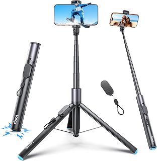 LOXP 67'' Phone Tripod with Remote, 0.01s Auto-Open for Content Creator | Selfie Stick for iPhone/ Android, Portable iPhone Tripod with Cold Shoe/ 1/4" Adapter for Travel, Vlog, Live, Golf, Video