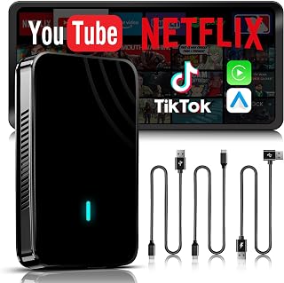 Magic CarPlay Box, Wireless CarPlay Adapter Supports for Netflix/YouTube/TF Card, AI Box Carplay, Plug & Play, Drivechat with AI Skills, Dual WiFi, Bluetooth, Fits for OEM Wired CarPlay Cars