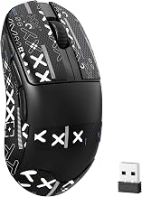 MAGIC-REFINER AJ199 Superlight Wireless Gaming Mouse,BK3633 Tri-Mode BT/2.4G Wireless/Wired Mouse with Grip Tape,24000DPI,1000Hz Polling Rate,600mAh,Med Size,5 Programmable Buttons for Pc/Mac,BlackPRO