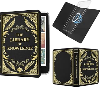 Magnetic Book Cover Case for 7'' Kindle Paperwhite & Colorsoft | Magnetic Detachable, Auto Wake/Sleep, Clear PC Case, Soft TPU Edge, Hands-Free Viewing, For Bookish Travelers, Black Star