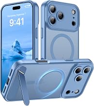 Magnetic Compatible with iPhone 18 Pro Max Case, [Built-in Kickstand][Full Camera Protection][Compatible with MagSafe][Anti-Fingerprint] Shockproof Phone case for 18 Pro Max 6.7'',Light Blue