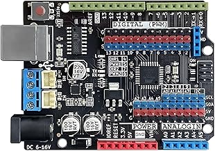 Maker-UNO Board, Compatible with Arduino UNO R3, Support 2 Motor with Delicated Driver, Additinonal Male I/O Pin Headers