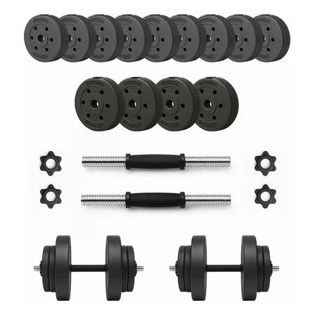 Mancuernas Cromadas de 20 kg Ajustables con Discos para Entrenamiento