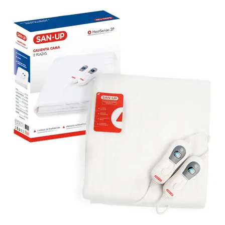 Manta T&eacute;rmica El&eacute;ctrica Calienta Cama 2 Plazas Heatsense-2p Blanco