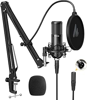 MAONO PM320S Condenser PC Microphone with XLR Cable, Boom Arm, Pop Filter