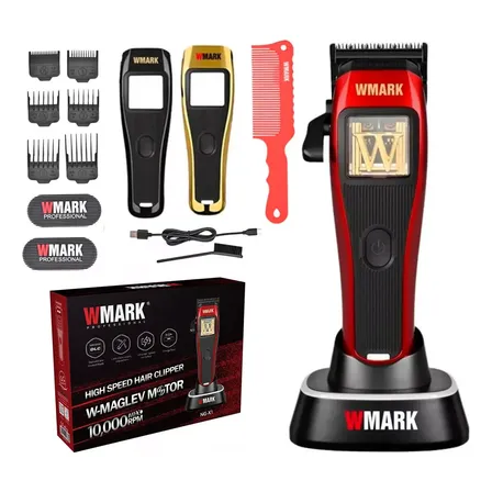 Maquina Cortar Pelo Clipper Profesional Wmark Ng-x1set Motor Maglev 10000RPM + Accesorios