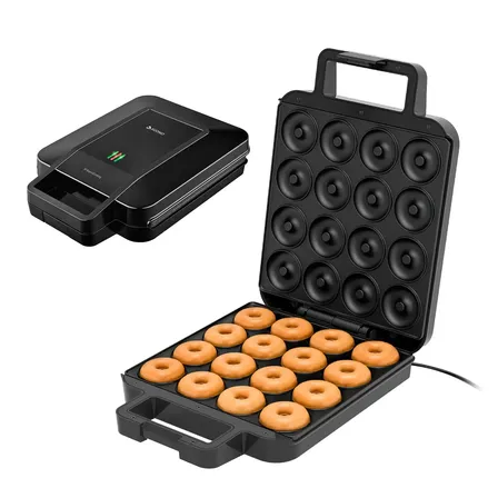 M&aacute;quina de Donas 16 Mini Donas XL Suono Donut Maker 6cm Antiadherente 1200W Con Recetario