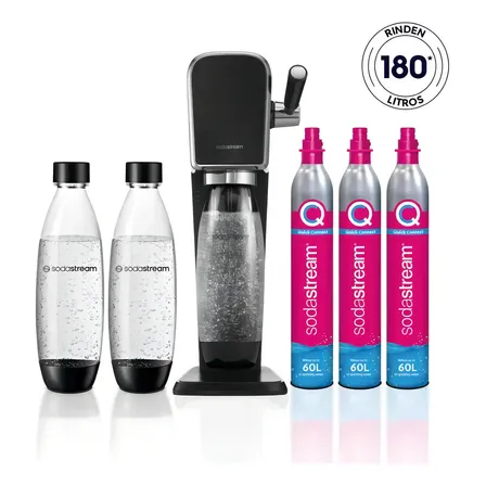 Maquina De Soda Sodastream Mega Pack Rendimiento Art Color Negro