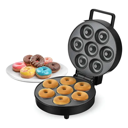 M&aacute;quina Donas Suono Mini Donut Maker 7 Unidades Mini Donas Antiadherente 1200w Color Negro