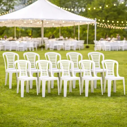 M&aacute;s Que Sillas J&aacute;rdin/exterior Sillas Plasticas Reforzadas Apilables Reina Pack 10 Color Blanco