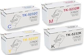 MasaiMara TK-5232 TK5232 TK-5232K TK-5232C TK-5232M TK-5232Y Compatible Toner Cartridge Replacement for Kyocera M5521cdw M5521cdn P5021cdw P5021cdn Printer (Black Cyan Yellow Magenta, 4-Pack)