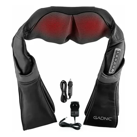 Masajeador Cervical Gadnic Arce Shiatsu Calor Infrarrojo 8 Nodos Movimiento Bidireccional 3 Velocidades 24W Apagado Autom&aacute;tico