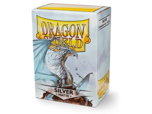 Matte Silver 100 ct Dragon Shield Sleeves Standard Size