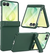 Maxdara for Samsung Galaxy Z Flip 8 Case with Kickstand, Green | with Hinge Protection & Built-in Screen Protector, Full Body Shockproof Phone Cover