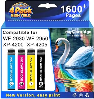 MC SUPRINT Remanufactured Ink Cartridge Replaced for Epson 232XL 4 Pack | Latest Chip High Yield Ink Work for XP-4200 Printer Ink cartridges XP-4205 WF-2950 WF-2930 Fits Home Homework School Office