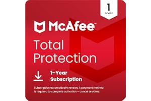 McAfee Total Protection 2026 Antivirus Software for 1 Device | Auto-Renews