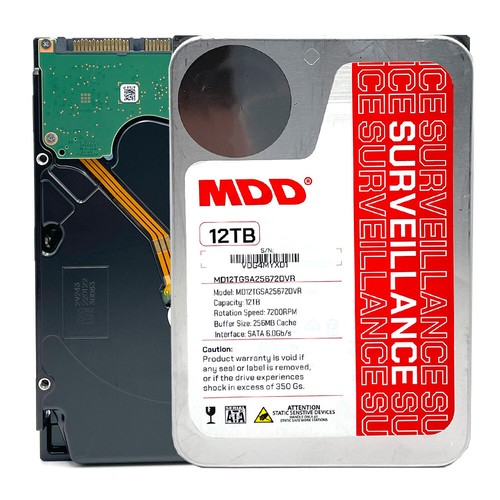 MDD 12TB MDD12TSATA25672DVR 7200RPM 256MB SATA 6.0Gb/s 3.5in Surveillance HDD