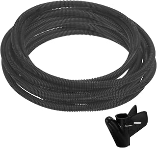 MECCANIXITY Split Wire Loom Tubing 1/2"(12mm) ID 50FT(15m) with Installation Tool, Heat & Cold Resistant -40F to 257F Plastic Flexible Conduit Cord Protector for Electrical Wires Cable, Black