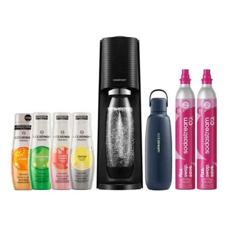 Megapack Sodastream Terra Black + Fizz&go Storm Negro