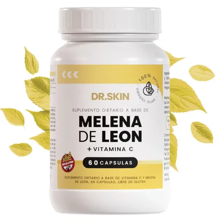 Melena De Le&oacute;n Dr Skin Para Memoria Y Concentraci&oacute;n - 60 C&aacute;psulas Sin Sabor