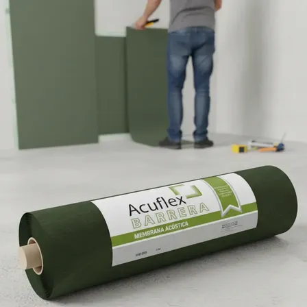 Membrana Acustica Acuflex Aislante De Sonidos  1m X 5m X 4mm Verde