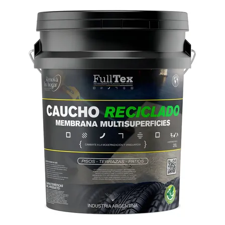 Membrana Caucho L&iacute;quido Fulltex Impermeabilizante Gris 20l Mate