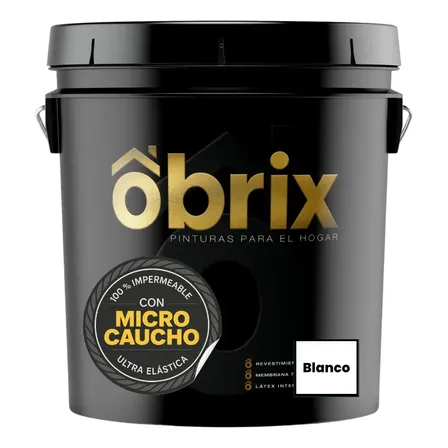 Membrana En Pasta Micro Caucho Goma Obrix Techos Muros 20 Kg Blanco Mate