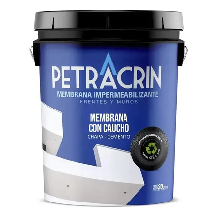 Membrana Impermeable Con Caucho Petracrin 20 Kg Color Acabado Mate Color Blanco