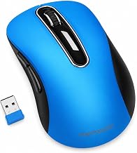 memzuoix 2.4G Portable Wireless Mouse, 1400 DPI Mobile Optical Cordless Mice with USB Receiver for Computer, Laptop, PC, Desktop, MacBook, 5 Buttons, Blue